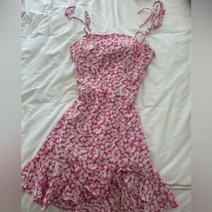 Pink and white floral mini dress. In great condition!